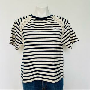 Old Navy Striped Lace Detail Top